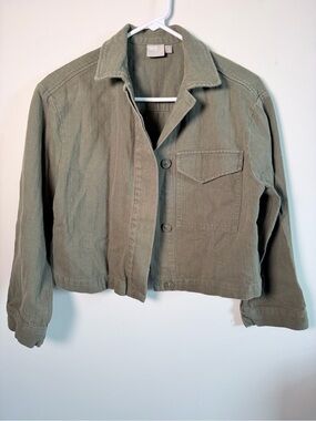 ASOS Army Green Cropped Jean Jacket